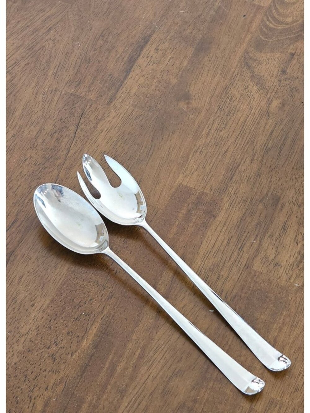 Studio Silversmiths Modernist Salad Servers vintage mid century style silverplat